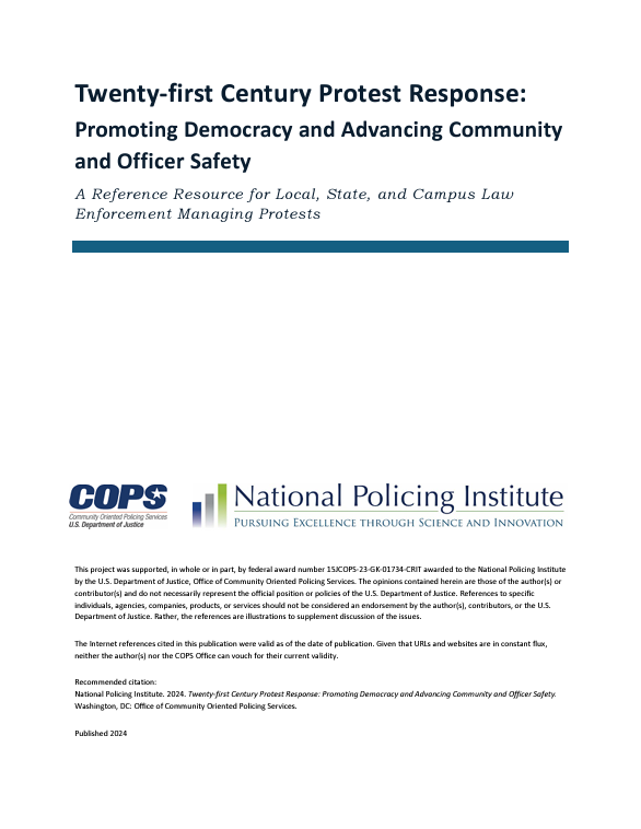 New resource thumbnail for Twenty-first Century Protest Response: Promoting Democracy and Advancing Community and Officer Safety